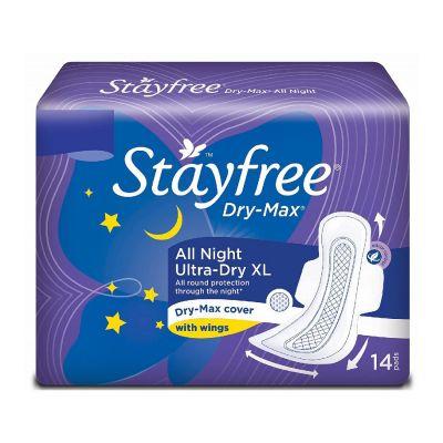 Stayfree Dry Max All Night Sanitary Napkins, 14pcs
