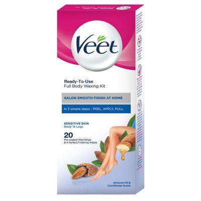 Veet Full Body Waxing Strips Kit For Sensitive Skin, 20Strips