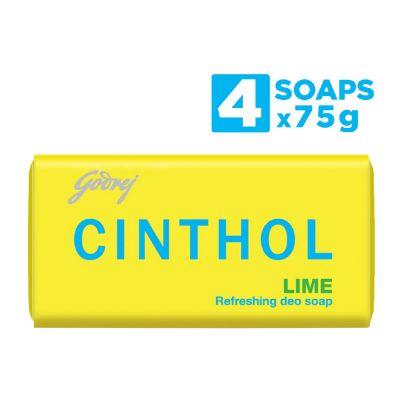 Godrej Cinthol Bath Soap, Lime, 75gm (Pack Of 4)