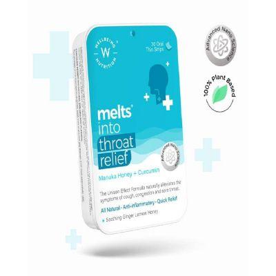 Melts Throat Relief Strips, 1tin
