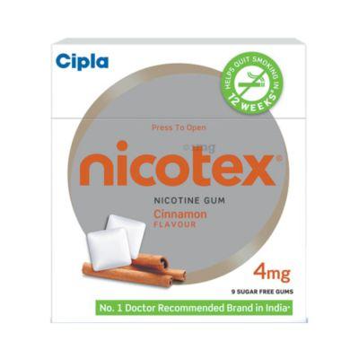 Nicotex 4mg Gum Cinnamon Flavour, 9tabs