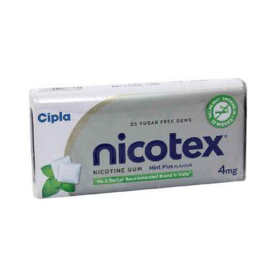 Nicotex Sugar free 4mg Mint Plus Gum, 25tabs