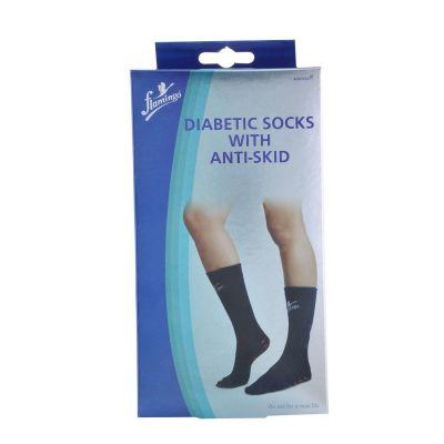 Flamingo Diabetic Anti Skid Socks (Black)