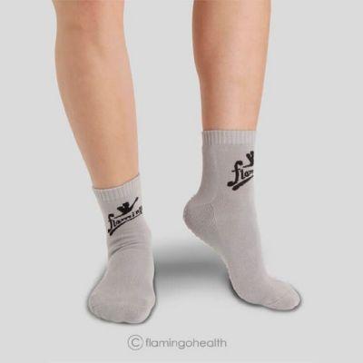 Flamingo Diabetic Anti Skid Socks (Grey)