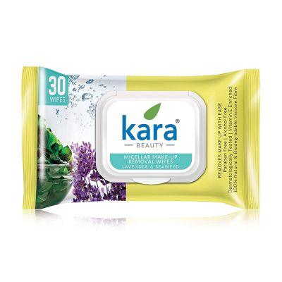 Kara Make-Up Removal Wipes With Seaweed And Lavender, 30pcs
