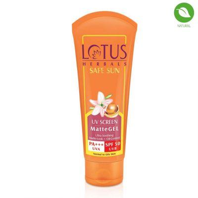 Lotus Herbals Safe Sun UV Screen Matte Gel SPF 50 PA+++, 100gm