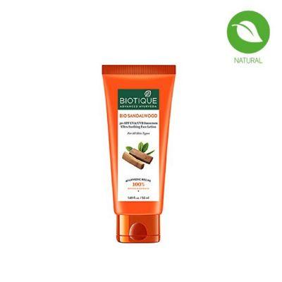 Biotique Bio Sandalwood Ultra Soothing Face Lotion 50+ SPF Sunscreen, 50ml
