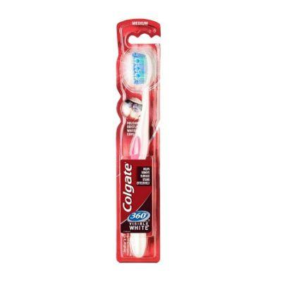 Colgate 360 Visible White Medium Bristle Toothbrush, 1pc