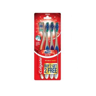 Colgate 360 Visible White Medium Toothbrush (Buy 2 Get & 2 Free)