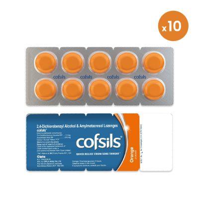 Cipla Cofsils Lozenges (Orange Flavour), 10tabs