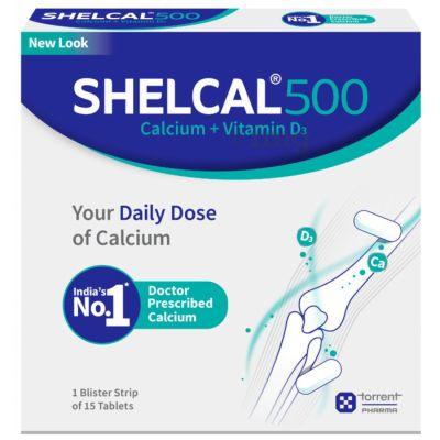 Shelcal 500 Calcium+Vitamin D3, 15tabs