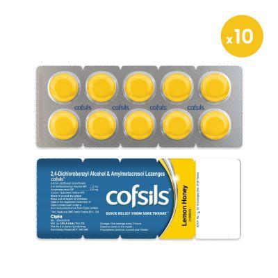 Cipla Cofsils Lozenges (Lemon Honey Flavour), 10tabs