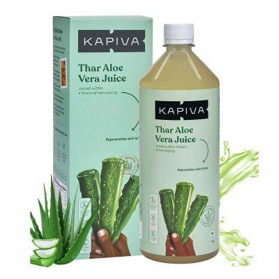 Kapiva 100% Natural Thar Aloe Vera Juice With Pulp, Herbal Skin Clean Series No Added Sugar, 1ltr