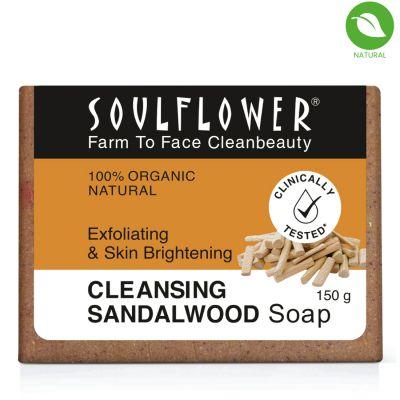 Soulflower Cleansing Sandalwood Soap, 150gm