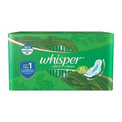 Whisper Ultra Clean Sanitary Pads Wings, 30pcs (XLplus)