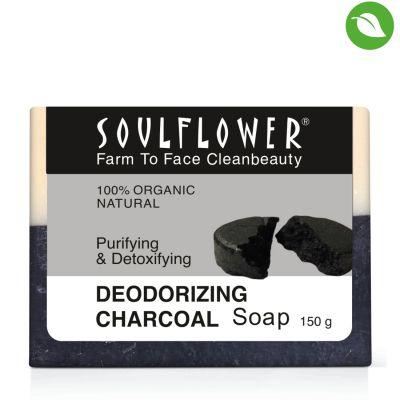 Soulflower Deodorizing Charcoal Soap, 150gm