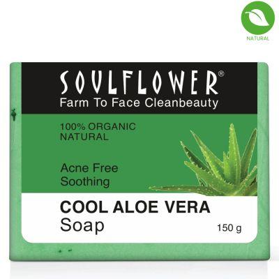 Soulflower Cool Aloe Vera Soap, 150gm