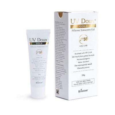 Uv Doux Gold Silicone Sunscreen Gel Spf 50 Pa+++, 50gm 