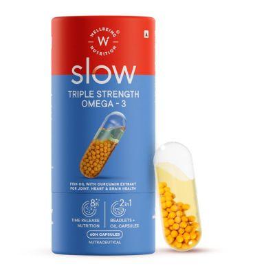 Wellbeing Nutrition Slow Triple Strength Omega 3 Fish Oil, 60caps