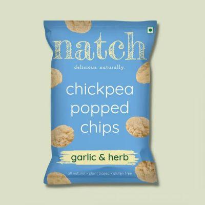 Natch Popped Garlic Herb Chips, 55gm