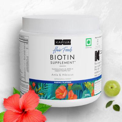 Kapiva Hair Foods Pudin Flavour Biotin, 200gm