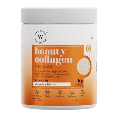 Wellbeing Nutrition Beauty Collagen (Mango peach), 250gm