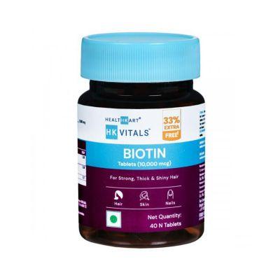 HK Vitals Unflavoured Biotin 10000mcg Tablets, 40tabs