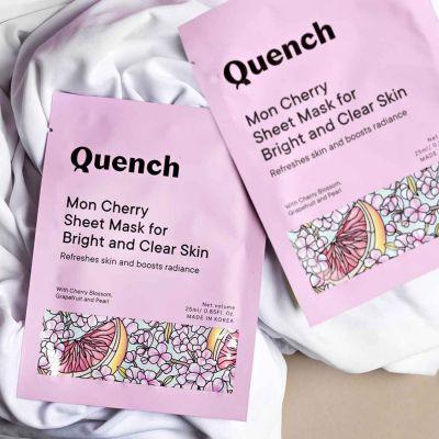 Quench Mon Cherry Sheet Mask for Bright and Clear Skin, 25ml