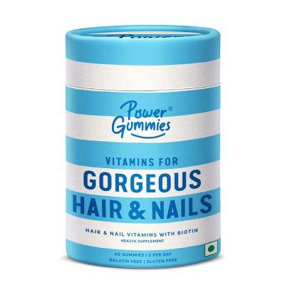 Power Gummies Vitamins for Gorgeous Hair & Nails, 60gummies