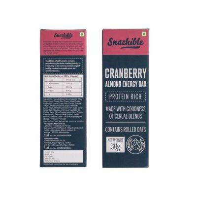 Snackible Cranberry Almond Bar, 30gm