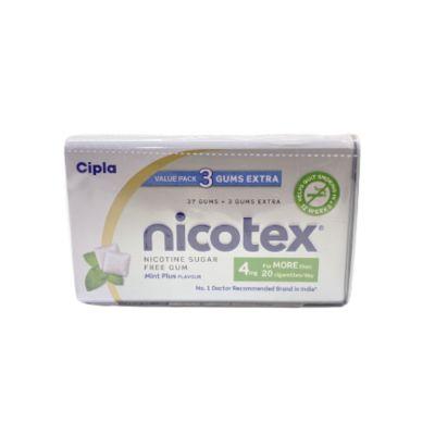 Nicotex Sugar Free 4MG Mint Plus Gum, 40tabs
