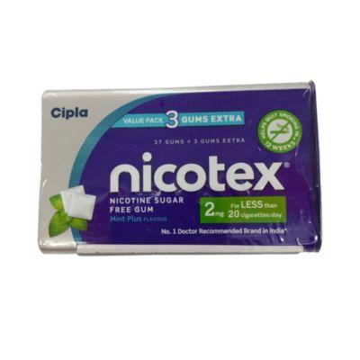 Nicotex Sugar Free 2MG Mint Plus Gum, 40tabs