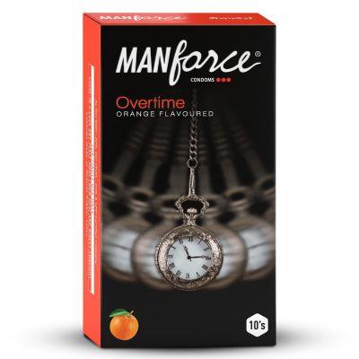 Manforce Overtime Condom (Orange Flavour), 1pack 