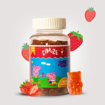 Kiddoze Iron Gummies (Delicious Strawberry Flavour), 60pcs