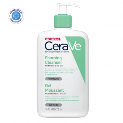 CeraVe Foaming Cleanser (For Normal to Oily Skin), 473 ml