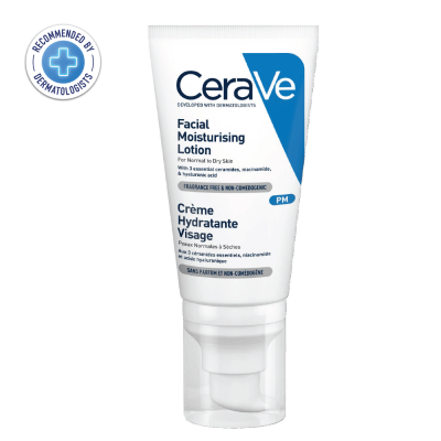 CeraVe PM Facial Moisturising Lotion (For Normal to Dry Skin), 52ml