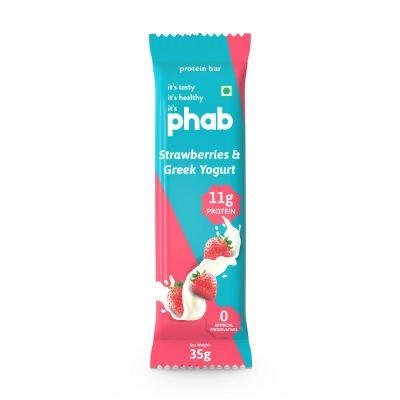 Phab Strawberries & Greek Yoghurt Protein Bar, 35gm