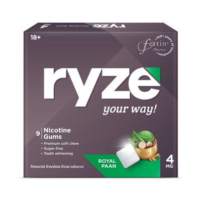 Ryze Nicotine Gums 4mg Royal Paan, 1pack