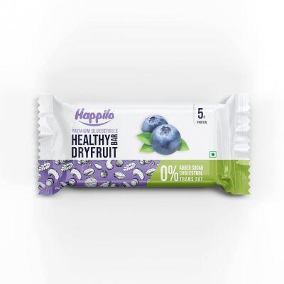 Happilo Premium Blueberries Healthy Dry Fruit Bar, 35gm