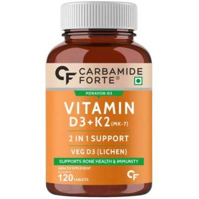 Carbamide Forte Vitamin D3 K2 - Mk7, Lichen Source With Vitamin K2 Mk7, 120tabs