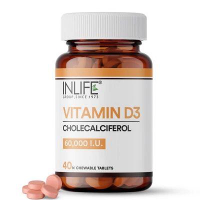 Inlife Vitamin D3 60000 IU Cholecalciferol, 40Tabs