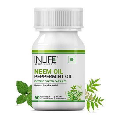 Inlife Neem Oil Peppermint Oil Enteric Coated, 60Caps