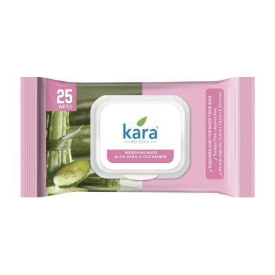 Kara Aloe Vera & Cucumber Refreshing Wipes, 25pcs