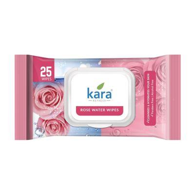 Kara Rose Water Refreshing Wipes, 25pcs