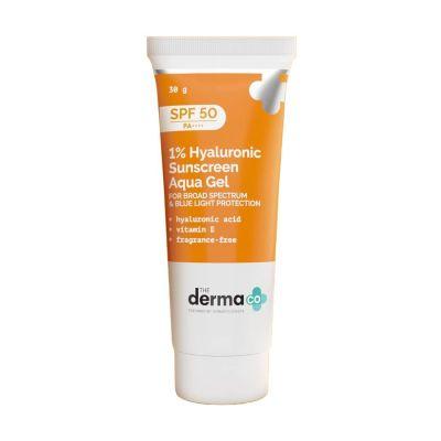 The Derma Co 1% Hyaluronic Sunscreen Aqua Gel SPF 50 PA++++, 30gm