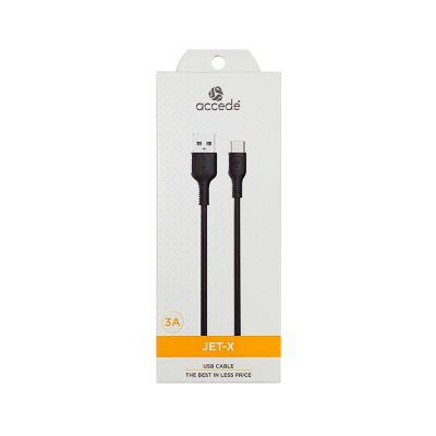 Accede Jet X Type C USB Data Cable (Black), 1pc