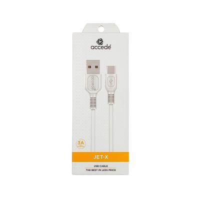 Accede Jet X Type C USB Data Cable (White), 1pc