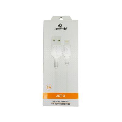 Accede 3A Jet-X Lightning USB Cable (White), 1pc