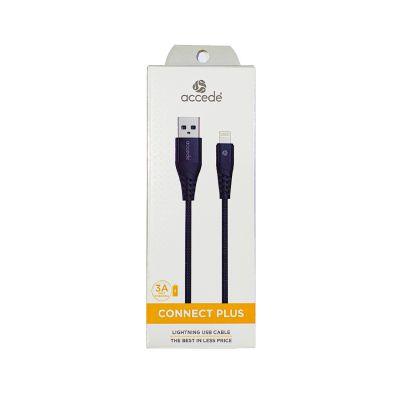 Accede 3A Connect Plus Lightning USB Cable (Black), 1pc