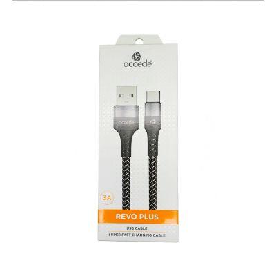 Accede 3A Revo Plus Type C Super Fast Charging Cable, 1pc